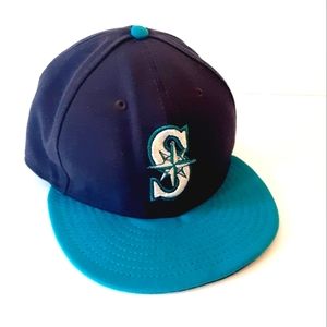 NEW ERA SEATTLE MARINERS 59FIFTY FITTED OFFICIAL ON-FIELD USA SIZE 7 5/8  60.6CM
